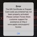 Apple Gift Card Not Working