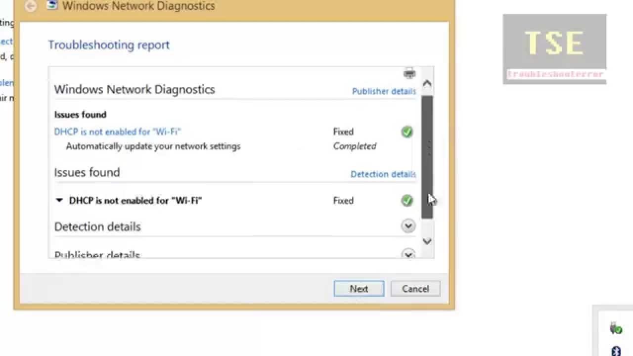 DHCP is not enabled for “Wi-Fi” Error