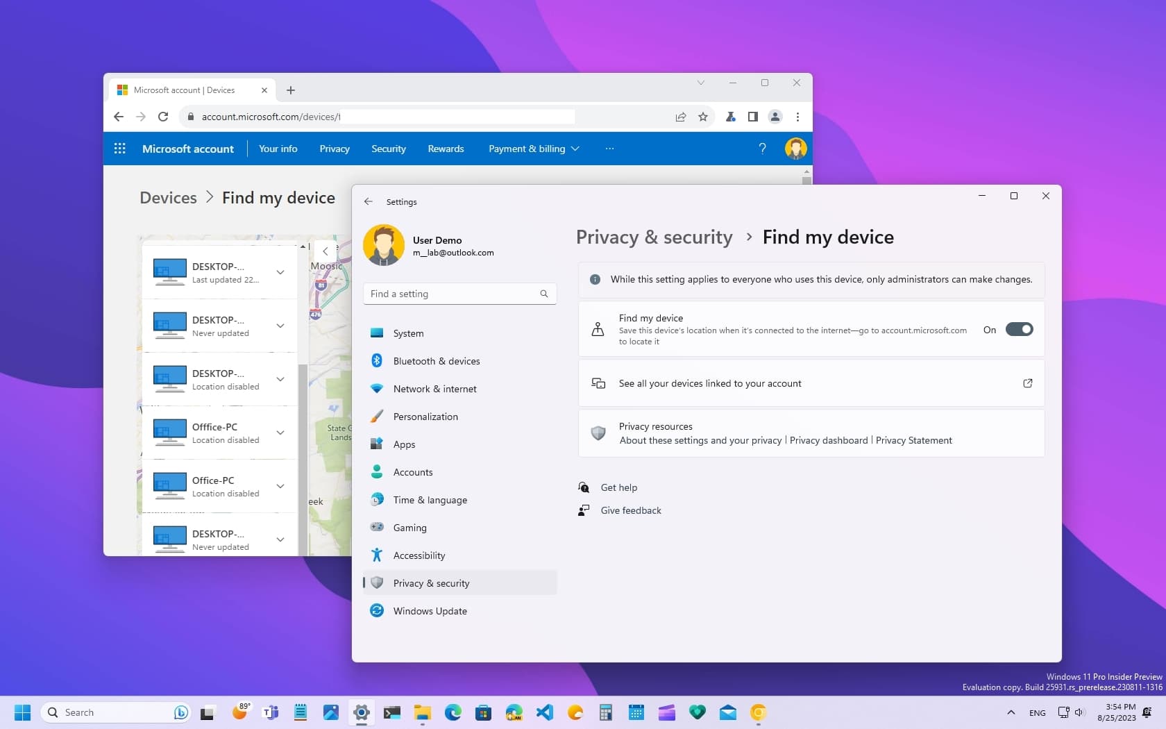 Enable and Use Find My Device on Windows 11