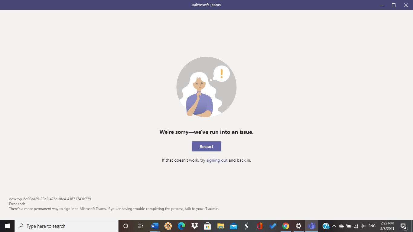 Microsoft Teams Error Code CAA5004B