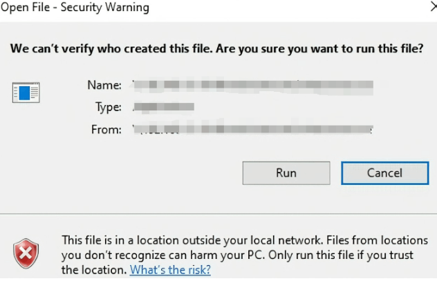 Disable Open File Security Warning Windows