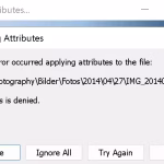 Fix ‘Error Occurred Applying Attributes to the File