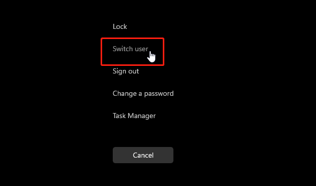 Switch Users in Windows 11