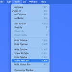 macos finder view show path bar