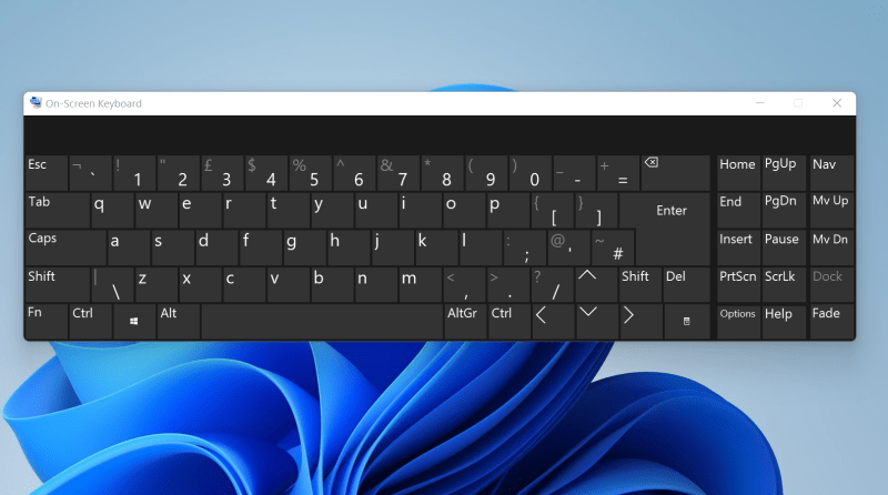 Touch Keyboard on Windows 11