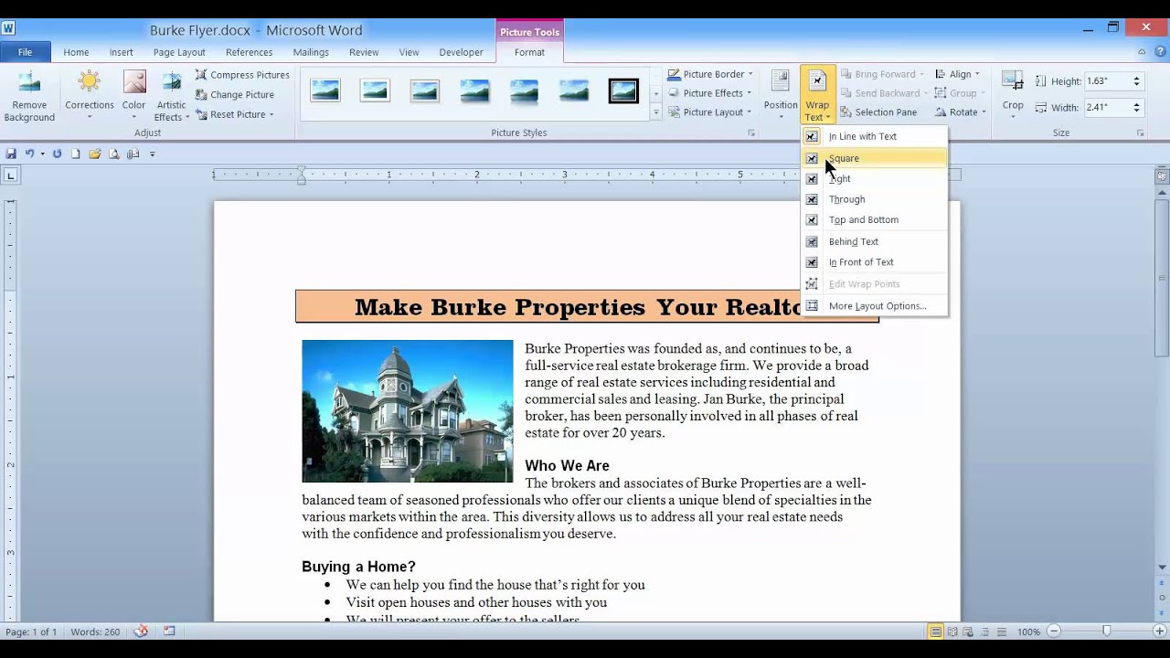 Wrap Text Around an Image in Microsoft Word